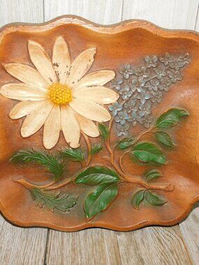 VINTAGE Tray, Embossed Flowered Tray, Multi Product Inc USA,*